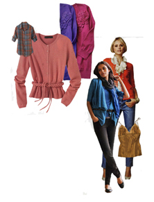 Tailored shirts, printed cardigans, and camisoles are among the great new looks for 2010